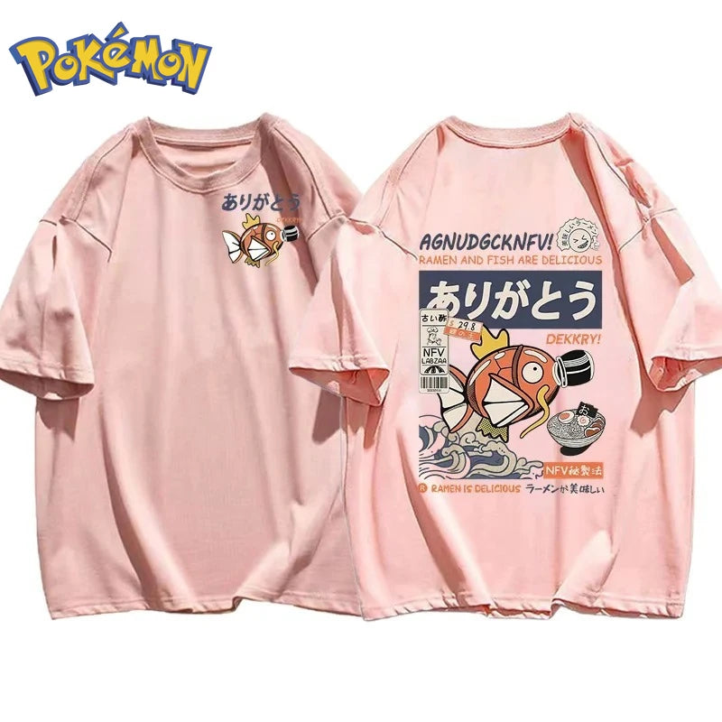 Pokémon Magikarp Anime T-Shirt – Harajuku Loose Fit Unisex Parent-Child Top (Autumn/Winter 2026)