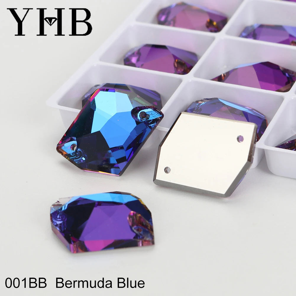 Strass à coudre YHB Cosmic AB Moonlight – Pierres plates en cristal de verre pour la décoration de vêtements et de sacs