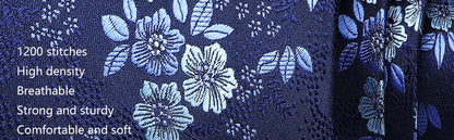 Corbata de seda 100% con diseño floral de Paisley para hombre con pañuelo de bolsillo, pasador de corbata y gemelos en caja de regalo