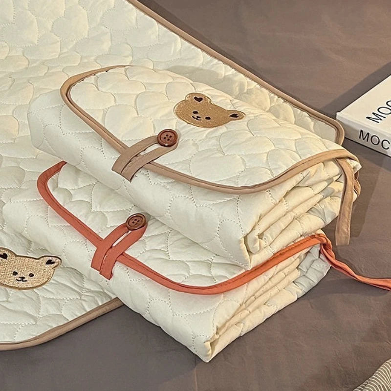 Matelas à Langer Pliable Imperméable – Tapis à Langer de Voyage Portable pour Nouveau-nés avec Design Respirant et Anti-fuites