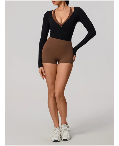 Women’s Long Sleeve Yoga Top – Quick-Dry Breathable Sportswear for Gym, Pilates, Dance & Ballet