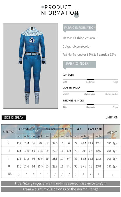 Fantastic Four Cosplay Bodysuit – Susan / Reed Richards Zentai Jumpsuit (Halloween Catsuit Costume)