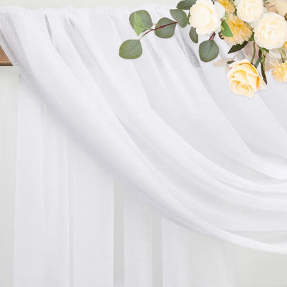 White Sheer Wedding Arch Drapes – 75cm x 6M Tulle Backdrop Fabric for Ceremonies & Parties