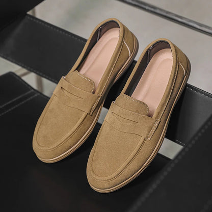 Mocasines sin cordones para hombre - Planos casuales ligeros y transpirables, zapatos para caminar con suela suave antideslizante para uso diario al aire libre