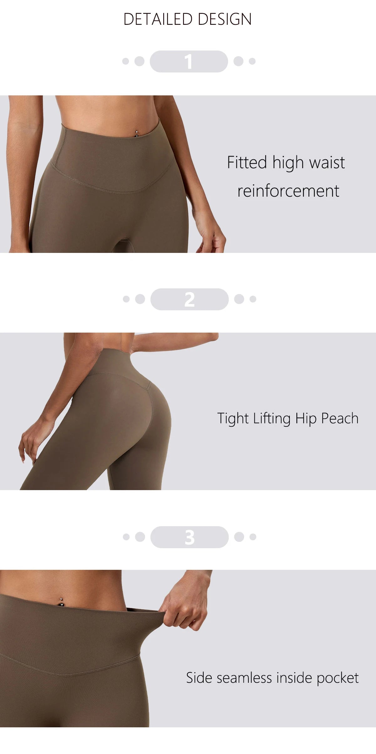 Women’s High Waist Yoga Leggings – Super Soft Gym Running Workout Tights with Push-Up Fit