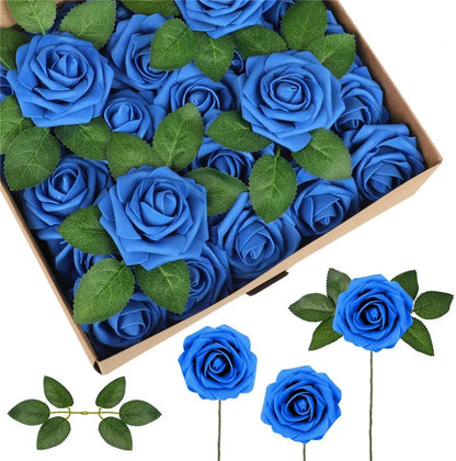 Rosas artificiales de espuma, de 10 a 100 unidades – Rosas sintéticas realistas para ramos de boda, centros de mesa, decoraciones para fiestas, regalos para el Día de la Madre y San Valentín, arreglos florales de bricolaje