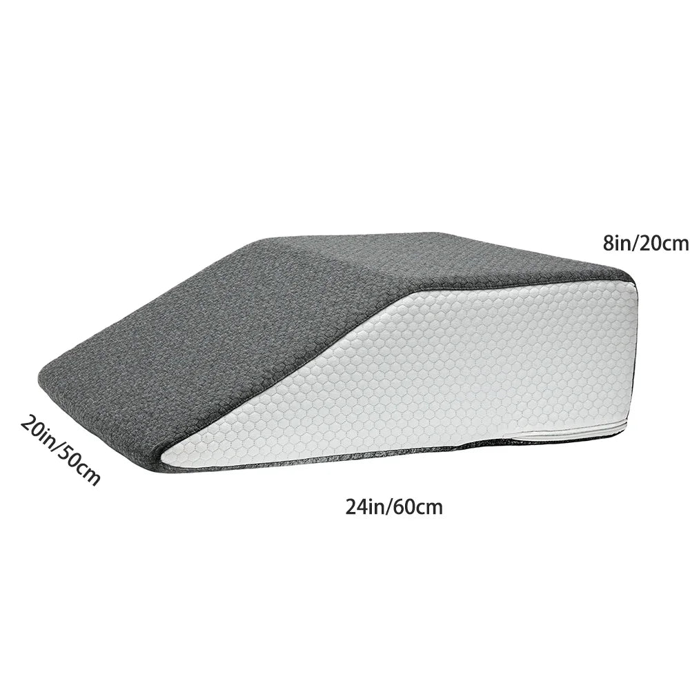 Almohada Elevadora de Piernas – Cuña de Espuma Viscoelástica de 8 Pulgadas para Dormir, para Quienes Duermen de Lado y para Descansar, Cojín de Soporte Ergonómico para Posicionar las Piernas, Confort y Relajación