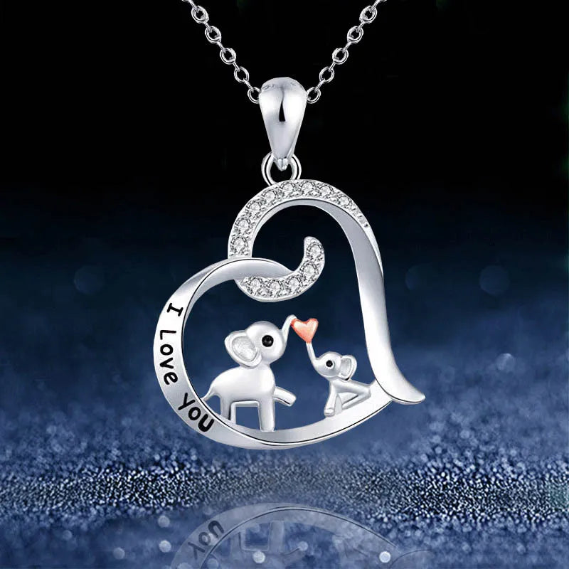 Mother & Baby Elephant Necklace for Women – Exquisite Animal Pendant Clavicle Chain, DIY Jewelry & Mother’s Day Gift