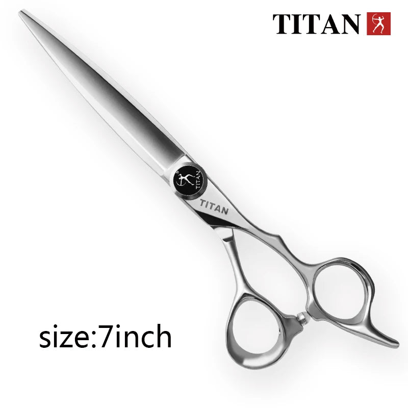 TITAN Kit de Ciseaux Professionnels de Coiffure – Ciseaux de Coupe et d'Effilage pour Barbiers, Ciseaux de Salon en Acier Japonais 440C 5.5/6.0/6.5/7.0 Pouces pour Coiffeurs et Barbiers