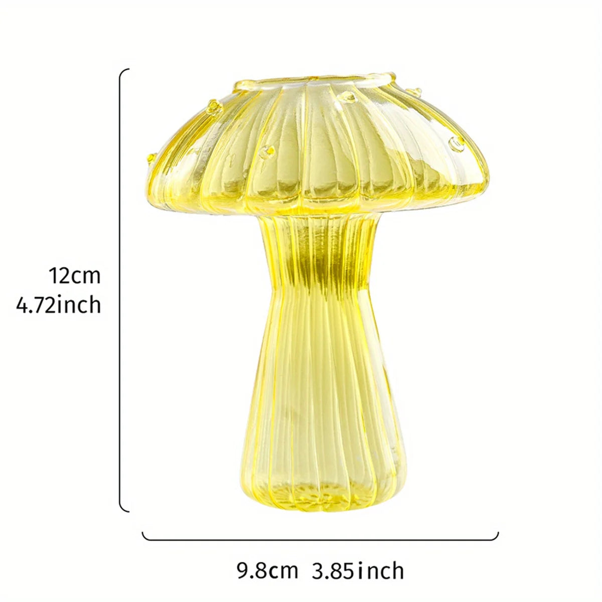 Transparent Glass Mushroom Vase – Hydroponic Planter for Flowers, Plants & Home Décor