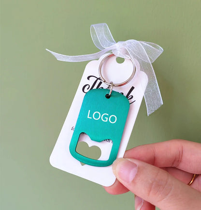 50–100PCS Personalized Engraved Keychain Bottle Openers – Custom Wedding Favors & Guest Gifts with Card for Weddings, Baptisms & Parties