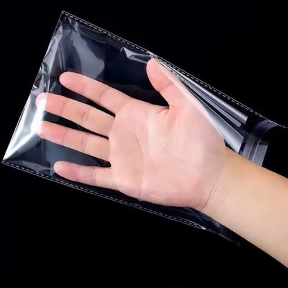 100 sacs auto-adhésifs transparents en OPP – Sachets d'emballage en plastique refermables pour vêtements, bijoux, biscuits, bonbons et emballage cadeau