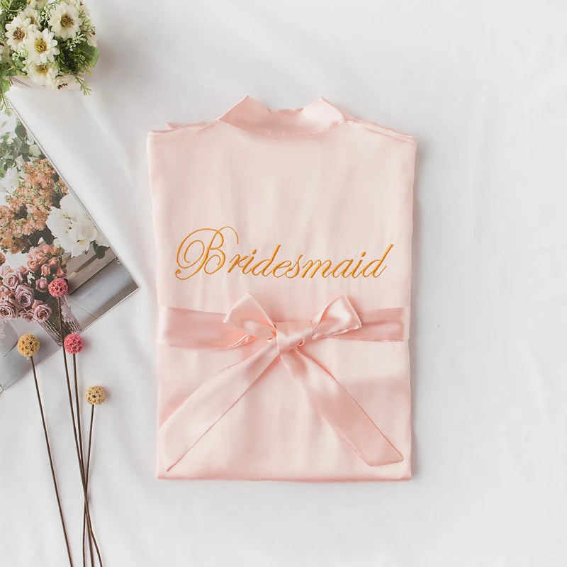 Women’s Summer Lace Kimono Robe – Bride & Bridesmaid Wedding Sleepwear Embroidered Bathrobe Night Dress
