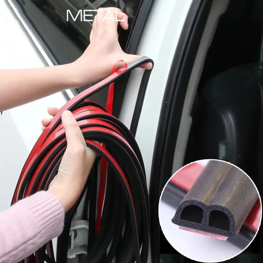 SEAMETAL Burlete para Puertas de Coche en Forma de B – Tira de Sellado Universal de Goma Insonorizante e Impermeable para Puertas, Ventanas y Maletero de Coche (4M–25M)