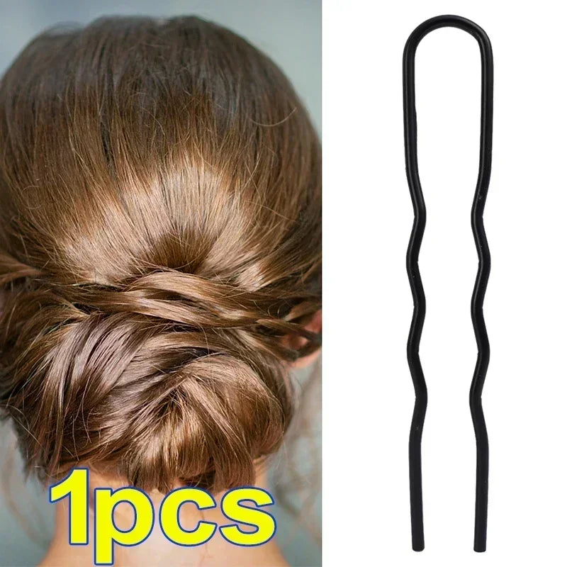 1/3PCS Black Metal Hair Fork Clips – Women's & Girls' Hair Pin Comb for Messy Buns, Updos & Side Styling, Elegant Hair Accessories