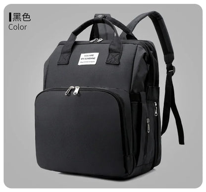 Sac à langer de grande capacité pour bébés avec matelas à langer – Sac à langer de maternité imperméable pour mamans avec rangement pour biberons et lit de bébé