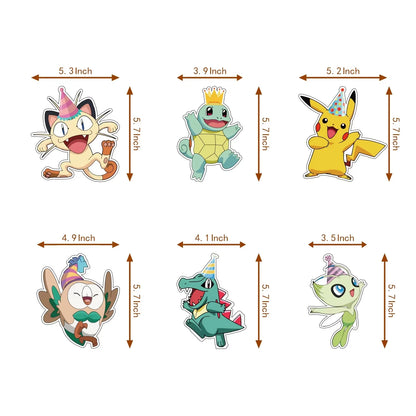 Pokémon Birthday Party Decorations Set – Balloons, Keychains, Napkins, Stickers, Tableware, Plates & Tablecloth Party Supplies & Favors