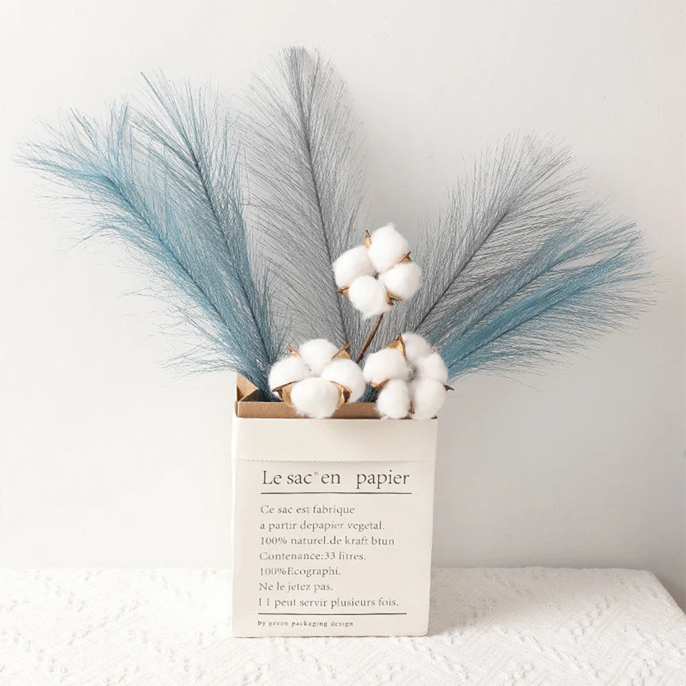 5/10/20pcs Herbe de la Pampa Artificielle – Fleurs de roseau synthétiques moelleuses style bohème pour la décoration de mariage, les arrangements de fête, la décoration intérieure et la conception florale DIY (42cm)