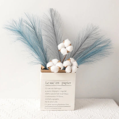 5/10/20pcs Herbe de la Pampa Artificielle – Fleurs de roseau synthétiques moelleuses style bohème pour la décoration de mariage, les arrangements de fête, la décoration intérieure et la conception florale DIY (42cm)