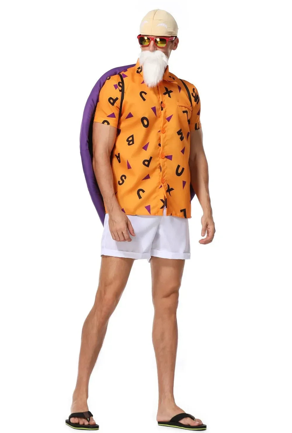 Dragon Ball Master Roshi (Kame Sennin) Cosplay Costume – Adult Men Anime Jumpsuit Outfit for Halloween, Carnival & Roleplay Events