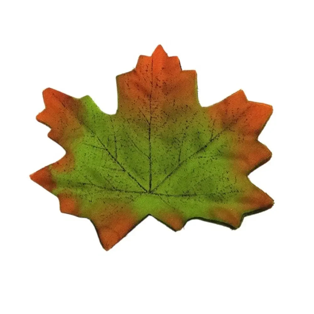 50PCS Artificial Maple Leaves – Handmade Silk Leaf Plants for DIY Crafts, Stacked Maple Leaf Arrangements & Autumn Decorations