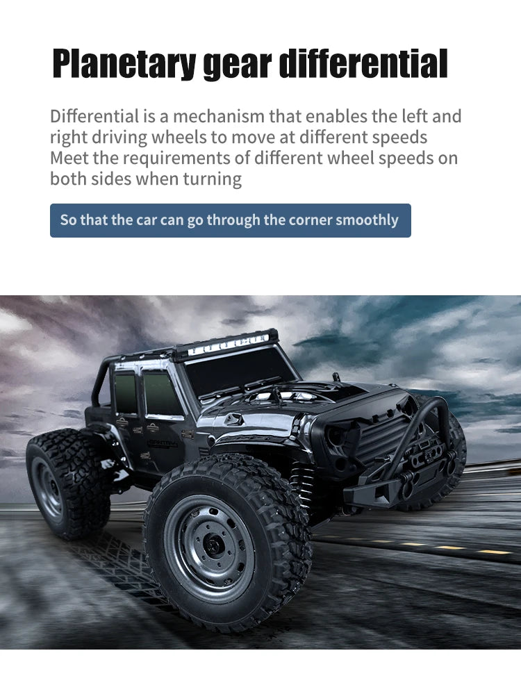 ZWN 1:16 4WD RC Monster Truck 50KM/H y 70KM/H Coche de Derrape de Alta Velocidad con Luces LED y Control Remoto 2.4GHz