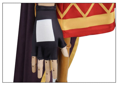 KonoSuba Megumin Cosplay Costume – Witch Cloak Set with Wig, Hat, Blindfold & Stockings (Women’s Halloween Outfit)