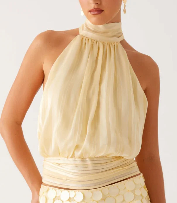 Women's Y2K Halter Top – Sleeveless Backless Summer Tank Top for Casual, Party & Streetwear Fashion