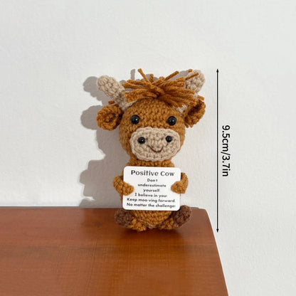 Poupée à énergie positive tissée à la main – Figurine en crochet de légumes et d'animaux avec carte de câlins, cadeau de festival fait à la main et artisanat de décoration intérieure créatif