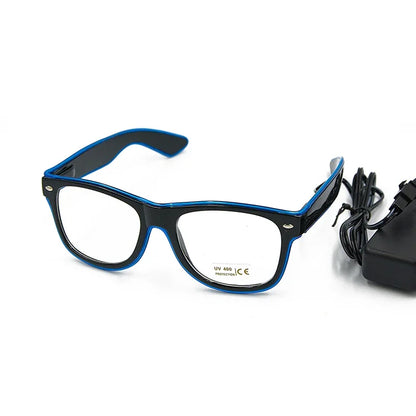 LED EL Wire Light-Up Glasses – Flashing Neon Party Sunglasses for Festivals, Raves & Cosplay