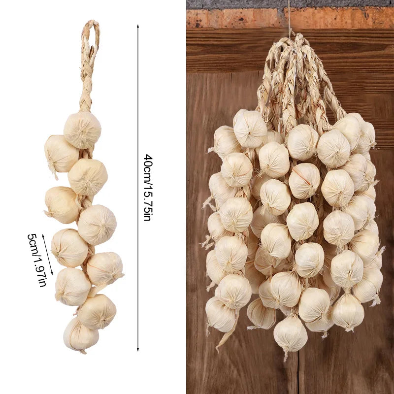 Artificial Foam Vegetable Hanging Decor – Chili Pepper, Garlic & Pumpkin String for Kitchen, Farmhouse, Home & Party Decoration