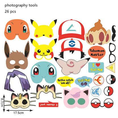 Pokémon Birthday Party Decorations – Lightning Pikachu Balloon Set with Disposable Tableware, Banner, Backdrop & Plates for Kids Events