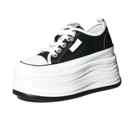 Zapatillas deportivas de mujer con cuña oculta, plataforma de 9 cm, calzado grueso cómodo e informal para caminar