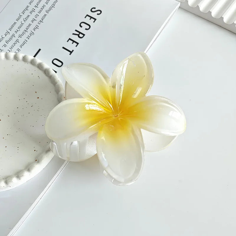 Pinzas de pelo hawaianas con diseño floral degradado – Pasadores grandes florales tropicales para mujer | Accesorios de moda para el pelo para vacaciones en la playa