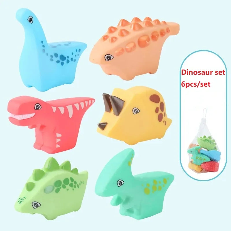 Baby Bath Toys Soft Rubber Floating Car, Boat & Plane Water Squeeze Toys for Toddlers