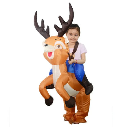 Funny Inflatable Christmas Costumes for Adults and Kids, Santa Claus Reindeer Snowman Christmas Tree Penguin Outfit for Halloween, Xmas, Carnival and Holiday Parties
