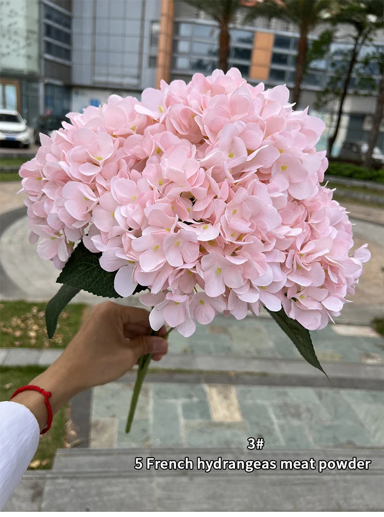 Bouquet d'Hortensias Artificiels à 5 Têtes – Fleurs Artificielles en Soie pour Décoration de Mariage, Arrangements de Fête, Décoration de Salon & Accessoires Floraux pour la Maison