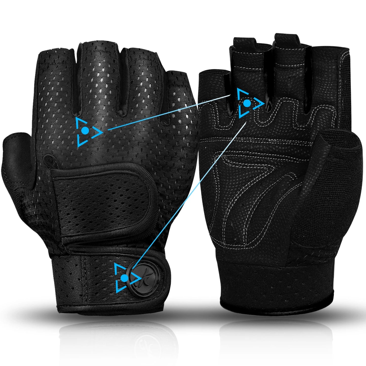 MOREOK Gym Gloves – Men's Non-Slip 3mm Padded Workout Gloves for Weightlifting, Pull-Ups, Kettlebell & Fitness Training