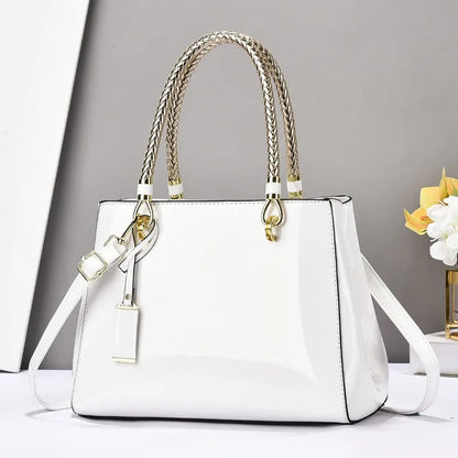 Women's 2025 Light Luxury Lacquer Leather Handbag – Large-Capacity Casual Shoulder & Crossbody Bag with Glossy Finish, Stylish Everyday Purse