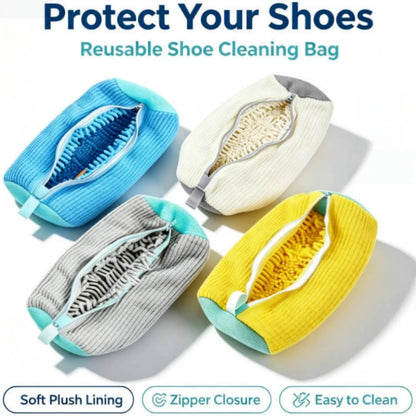 Shoe Washing Machine Bag with Cleaning Brush Set - Durable Reusable Laundry Bag for Sneakers, Running Shoes & Delicates (1, 2 or 4 Pack)