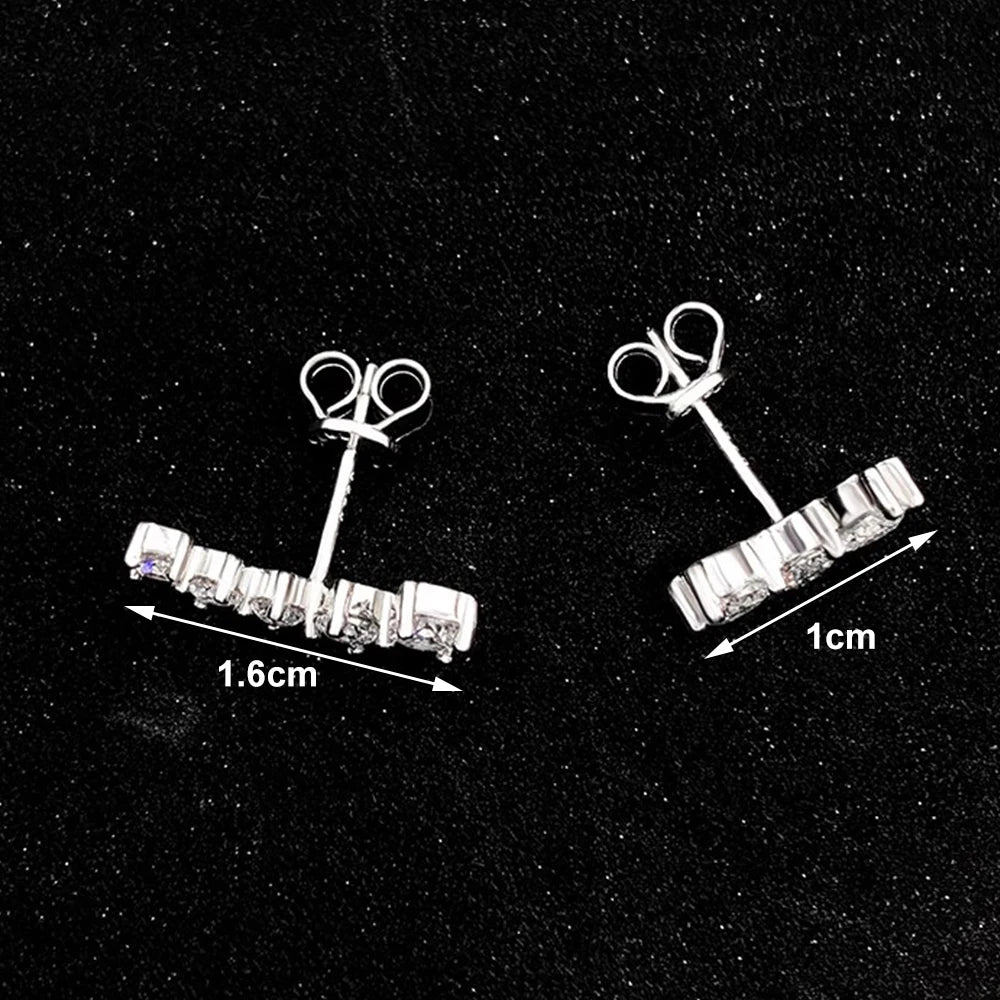 Pendientes de moissanita con diamantes color D auténticos, de plata de ley 925, certificados GRA, aretes de sonrisa, joyería para mujer