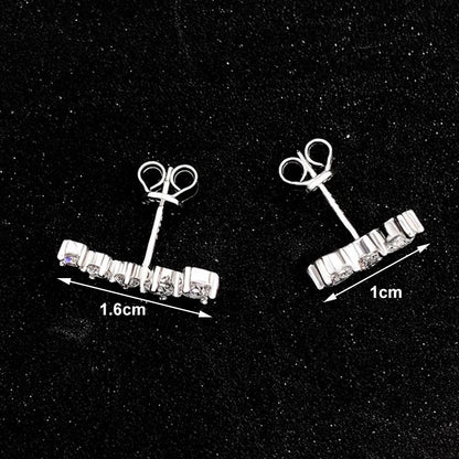 Pendientes de moissanita con diamantes color D auténticos, de plata de ley 925, certificados GRA, aretes de sonrisa, joyería para mujer