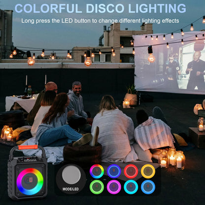 T17-T Portable Karaoke Machine – Bluetooth Speaker with 2 Wireless Microphones, DJ Lights & PA System for Parties and Outdoor Events