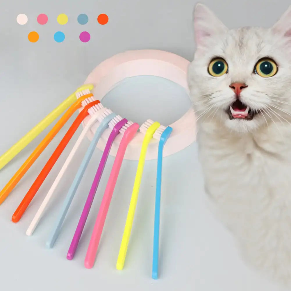 Pet Dog & Cat Toothbrush Soft Teeth Cleaning Brush for Oral Care, Bad Breath & Tongue Cleaner