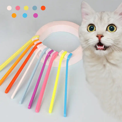 Pet Dog & Cat Toothbrush Soft Teeth Cleaning Brush for Oral Care, Bad Breath & Tongue Cleaner