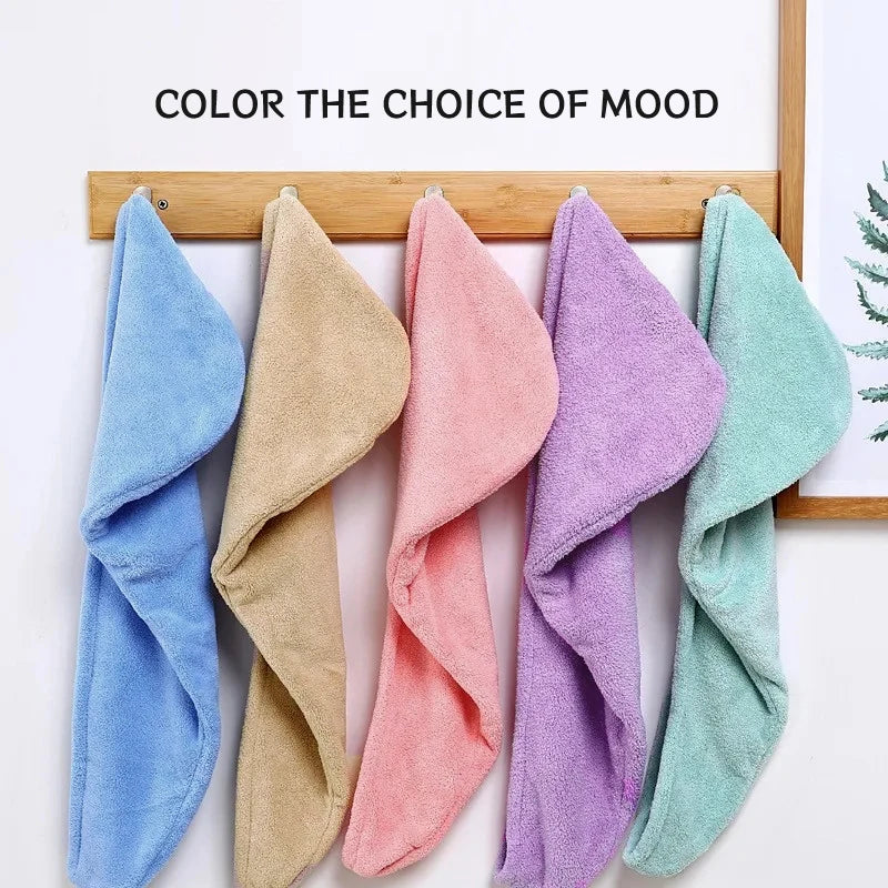 Toalla de microfibra para el cabello – Turbante absorbente de secado rápido para mujer, ducha y spa