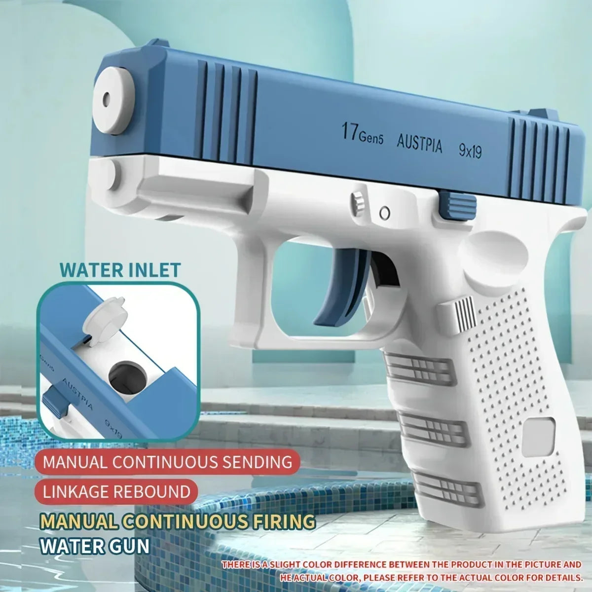 Pistola de agua eléctrica de alta presión – Pistola de agua Super Soaker recargable para juegos de verano al aire libre, piscinas infantiles y actividades acuáticas