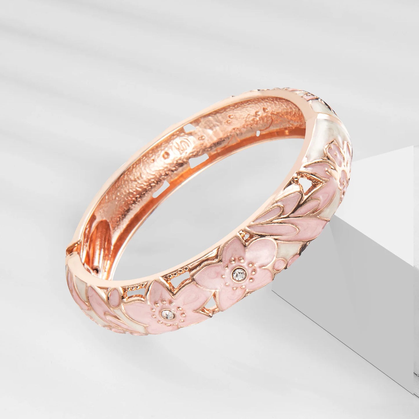 Women’s Double Enamel Cloisonne Bangle Set Indian Dubai Style Trendy Metal Bracelet Jewelry Accessories