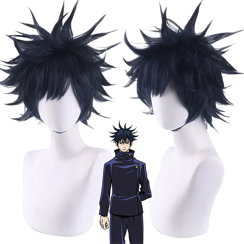 Synthetic Anime Cosplay Wig – Black Spiky Style Inspired by Classic Heroes (Party & Game Costume Hairpiece)