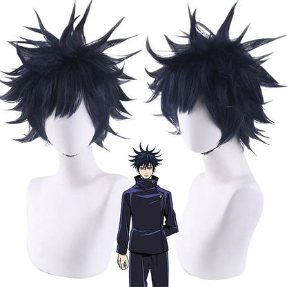 Synthetic Anime Cosplay Wig – Black Spiky Style Inspired by Classic Heroes (Party & Game Costume Hairpiece)